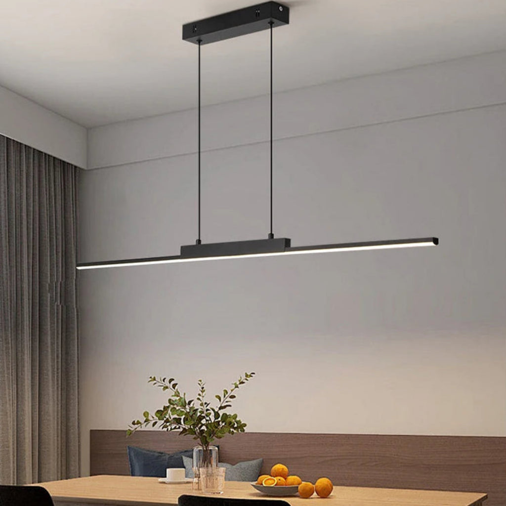 Suspension luminaire métal noir LED linéaire 100cm — Vexa — photo 4