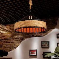 Suspension luminaire rotin osier chanvre salon bohème — Twine — photo 3