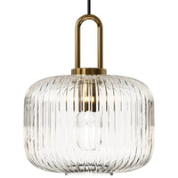 Suspension luminaire verre strié doré cuisine — Stella — photo 7