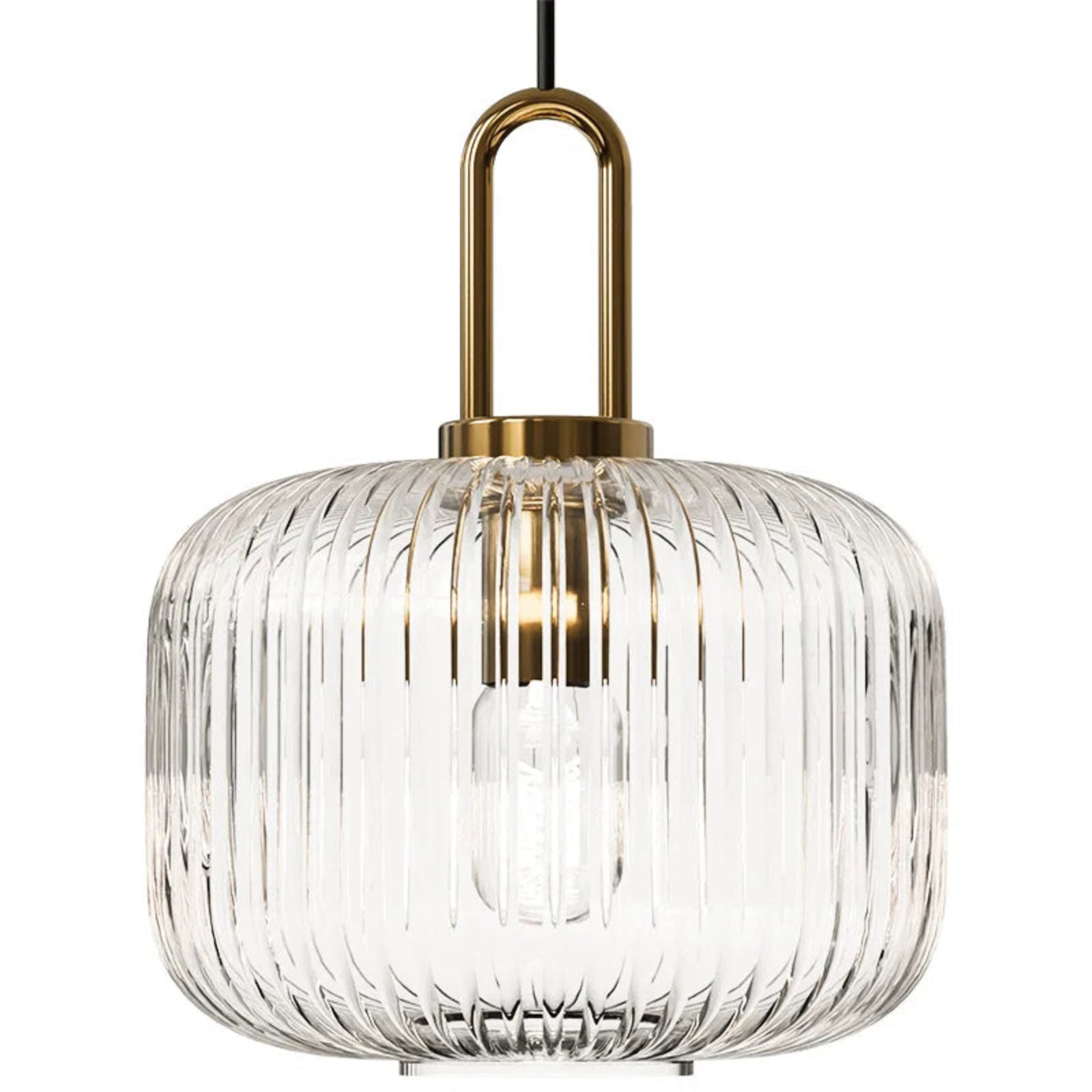 Suspension luminaire verre strié doré cuisine — Stella — photo 7