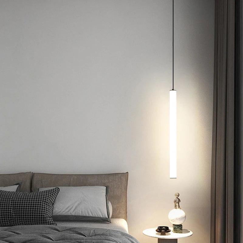 Suspension luminaire tube LED linéaire chambre 40cm — Nyla — photo 2