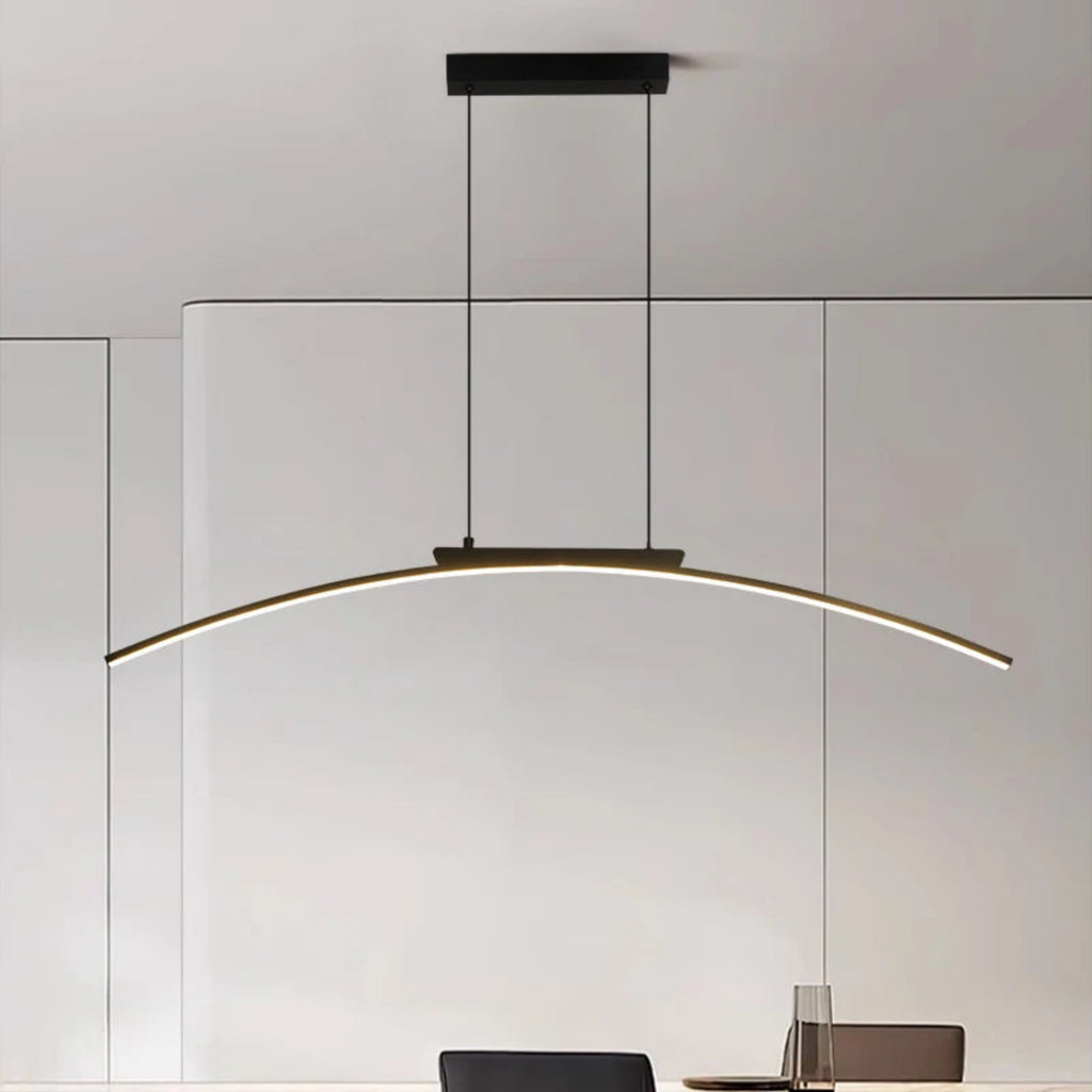 Suspension luminaire métal noir LED arc courbe 100cm — Dara — photo 2