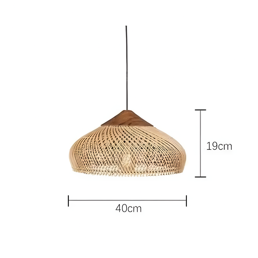 Suspension luminaire rotin noir cône chambre wabi-sabi — Wabi — photo 6