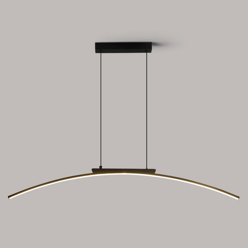Suspension luminaire métal noir LED arc courbe 100cm — Dara — photo 6
