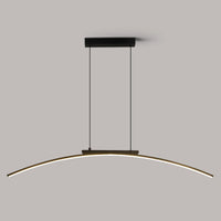 Suspension luminaire métal noir LED arc courbe 100cm — Dara — photo 6