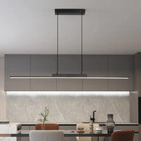 Suspension luminaire métal noir LED linéaire 100cm — Vexa