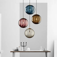 Suspension luminaire verre boule multicolore nordique — Bella