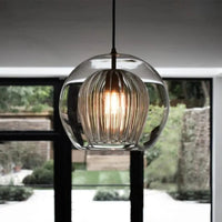 Suspension luminaire verre boule industrielle salle à manger — Loft — photo 4