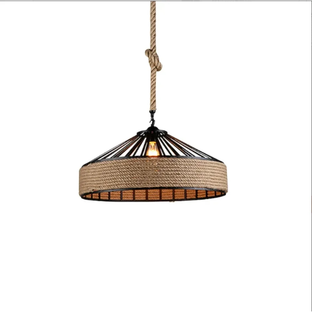 Suspension luminaire rotin osier chanvre salon bohème — Twine