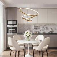 Suspension luminaire métal 3 anneaux LED salle à manger — Anneau