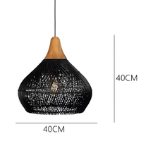 Suspension luminaire rotin noir cône chambre wabi-sabi — Wabi — photo 7
