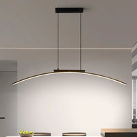 Suspension luminaire métal noir LED arc courbe 100cm — Dara