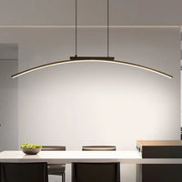 Suspension luminaire métal noir LED arc courbe 100cm — Dara — photo 4