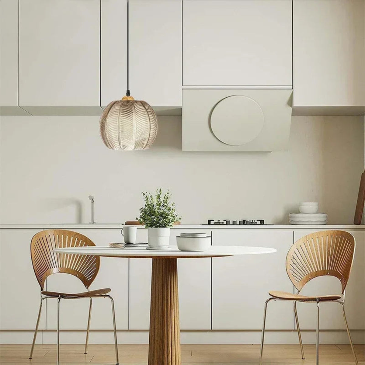 Suspension luminaire verre cuisine art déco nordique — Nora