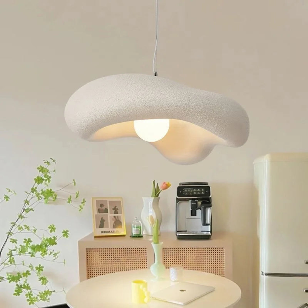 Suspension luminaire sculpturale wabi-sabi salon — Nuage