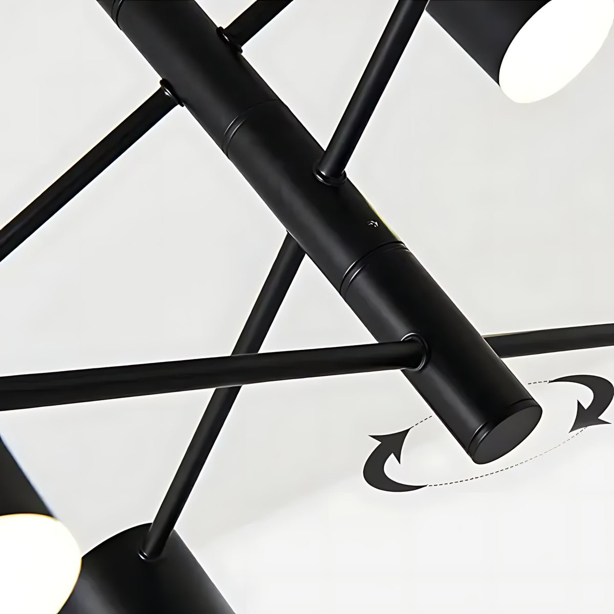 Suspension luminaire métal noir multi-branches salon 140cm — Sputnik — photo 9
