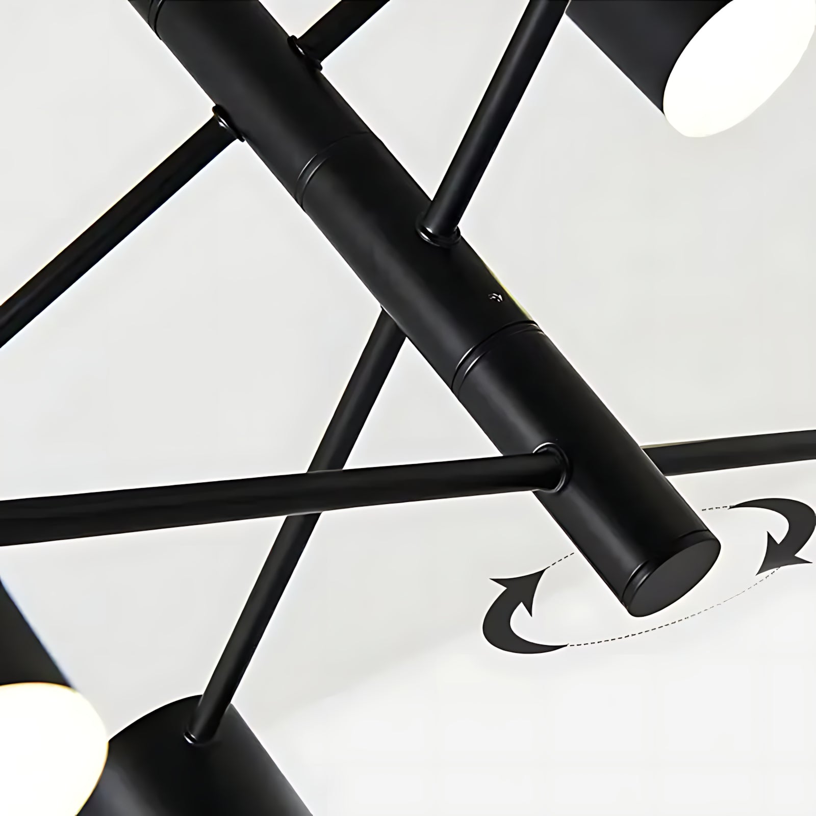 Suspension luminaire métal noir multi-branches salon 140cm — Sputnik — photo 9