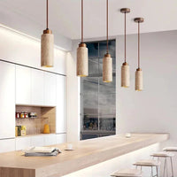 Suspension luminaire pierre naturelle chambre wabi-sabi — Cava — photo 6