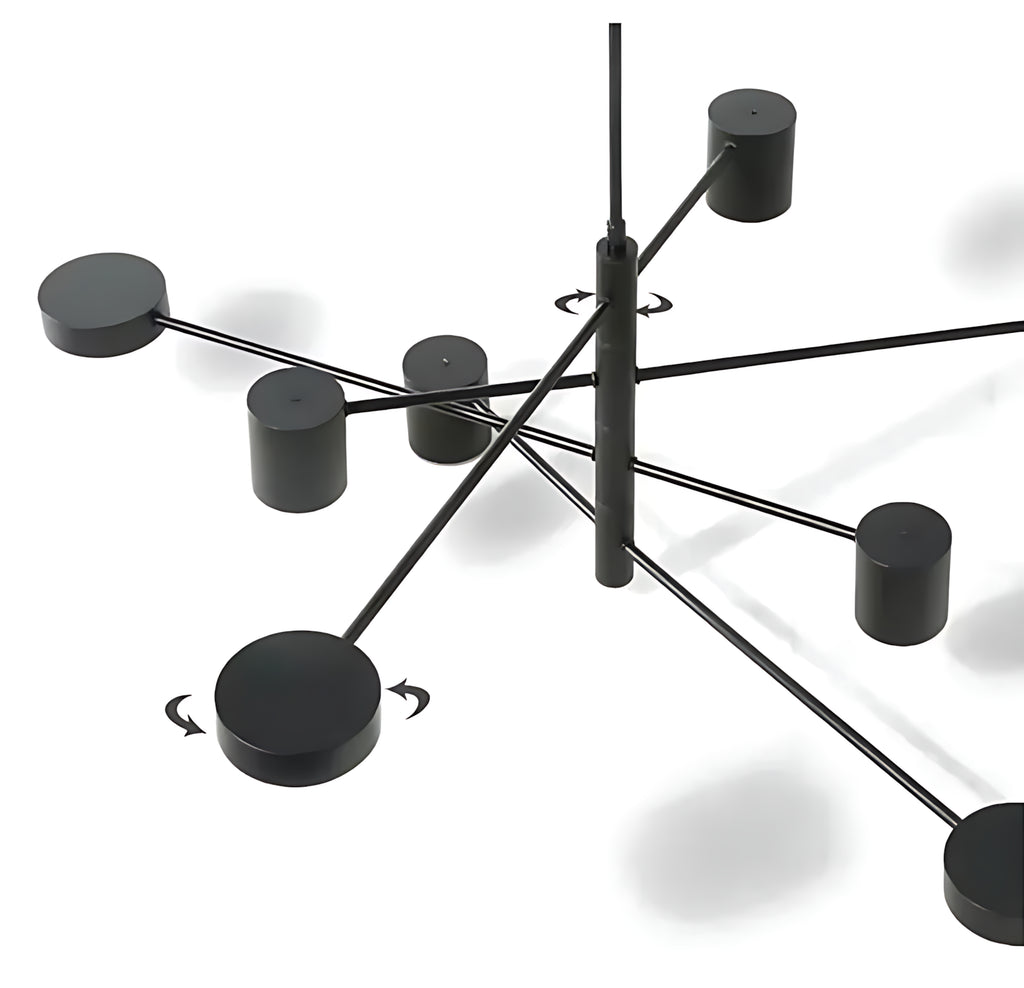 Suspension luminaire métal noir multi-branches salon 140cm — Sputnik — photo 5