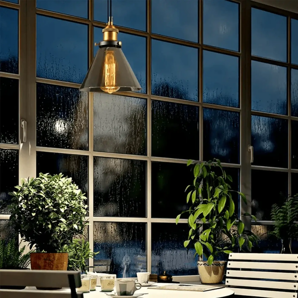 Suspension luminaire verre vintage goutte E27 — Mylan — photo 3