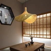 Suspension luminaire rotin feuille organique naturel — Nova — photo 2